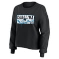 thumbnail image 2 of Women's WEAR by Erin Andrews Black Carolina Panthers Heavy Rugby Jersey Long Sleeve T-Shirt & Shorts Lounge Set, 2 of 7