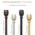thumbnail image 7 of TOWN & COUNTRY EVERYDAY Modern Smooth Edge Cylinder Single Indoor Curtain Rod and Finial Set, Easy Install Wall Mount, Matte Black, Adjustable 36”-72”, 7 of 7