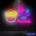 thumbnail image 2 of Handmadetneonsign Life Is Better With Acai Bowls Neon Sign, Acai Wall Art, Acai Fruit Wall Decor 044474, 2 of 5