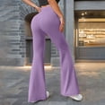 thumbnail image 2 of Pantalones rectos de yoga para mujer: tiro medio, pierna ancha, cintura elástica, bolsillos laterales profundos, lavado a mano, poliéster-spandex, tallas XS-XL, para el trabajo/el fin de semana., 2 of 8