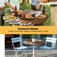 thumbnail image 6 of Elastic Fitted Round Tablecloth, Coral Brown Waterproof Stretch Table Cover for 55"-60" Tables, White Coastal Ocean Marine Nautical Beach Washable Outdoor Tablecloths for Patio, Picnic, Camping, 6 of 9