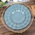 thumbnail image 4 of Balsa Circle 10 Dusty Blue 11" Round Disposable Salad Dinner Plastic Plates Gold Wavy Trim Wedding Party Tableware, 4 of 8