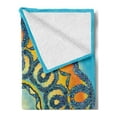 thumbnail image 2 of Mandala Soft Flannel Fleece Throw Blanket, Oriental Details Traditional Mandala with Interlace Swirled Theme, Cozy Plush for Indoor and Outdoor Use, 50" x 70", Orange and Blue, by Ambesonne, 2 of 5