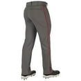 thumbnail image 2 of CHAMPRO Triple Crown 2.0 Open Bottom Baseball Pants with Braid, Youth Medium, Graphite, Scarlet, 2 of 3
