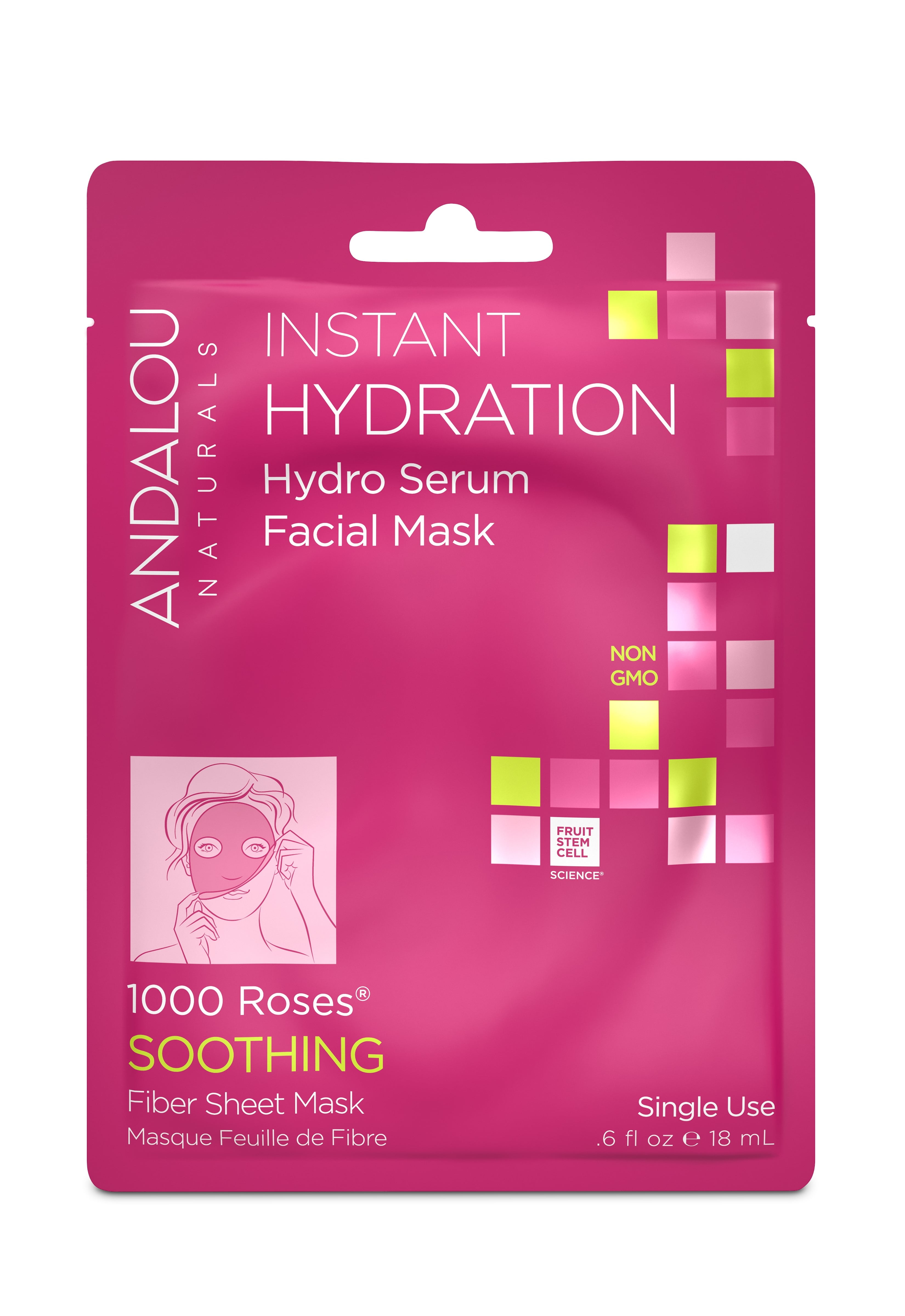 Andalou Naturals Face Mask, Instant Hydration, 0.6 Oz