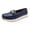 Blue, variant on Women's Platform Loafers Fashion Metal Chain Stitching Leather Slip on Thick Soft Sole Walking Shoes for Daily Work Business Blue Size 10