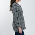 thumbnail image 2 of Elsie & Zoey Lyra Fully Lined Long Sleeve Plaid Long Length Boucle Blazer for Women, 2 of 8