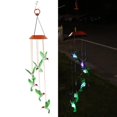 thumbnail image 2 of Campanas de viento LED con forma de pájaro alimentadas por energía solar con 6 campanas de viento giratorias que cambian de color, 2 of 5