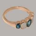 thumbnail image 4 of LBG British Made 10k Rose Gold ring with Natural London Blue Topaz & Opal Womens Band Ring - 33 size options - Size 11.25, 4 of 6