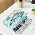 thumbnail image 7 of Rirool Large Capacity Pencil Case, 3 Zipper Compartments Pen Pouch for High School, College, Teachers, Office & Travel Use, Makeup Bag for Teens and Adults, Blue, 7 of 7