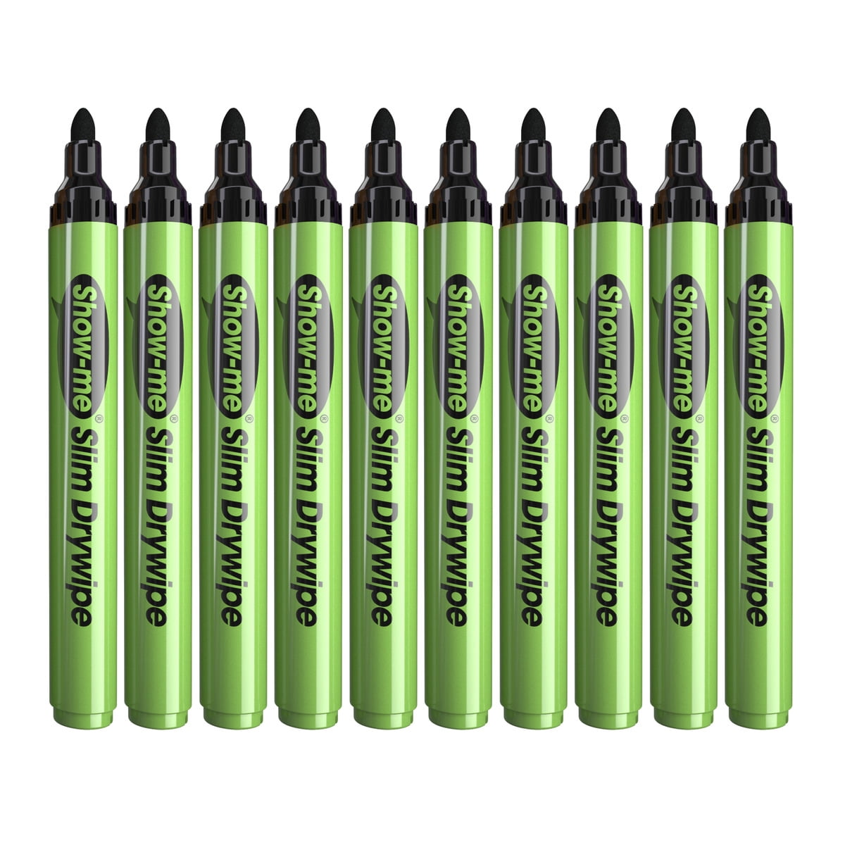 Show-me Classbox of 100 Medium Tip Slim Barrel Dry Erase Markers in Black