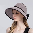 thumbnail image 2 of SUYIDA Korean Style Women's Sun Hat Wide Brim UPF Travel Beach Sunshade Visor for Outdoor Activities, 2 of 5