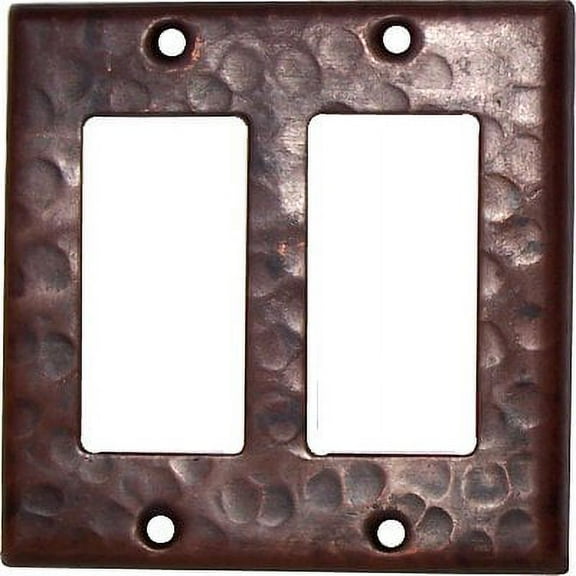 Double Decora Hammered Copper Switch Plate