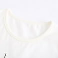 thumbnail image 4 of Baby Girl Outfits Fly Sleeve Top + Shorts Cartoon Print Trendy Crewneck Clothing Sets Tracksuit White,4Y, 4 of 5