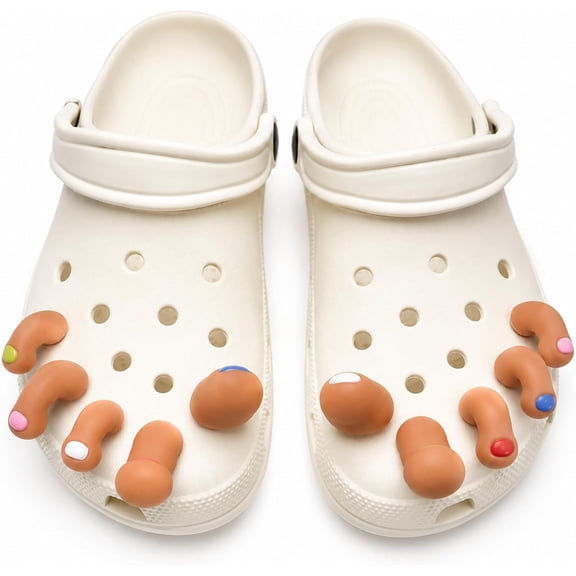 Funny Toe Shoe Charms for Clogs, 10 PCS Fake Toe Decorations, Gag Gift