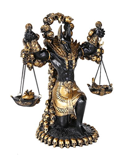 Free Shipping Large Ancient Egyptian God Anubis Scales Of Justice Statue 11.75Tall