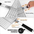 thumbnail image 2 of Grill Basket, Grill Baskets for Outdoor Grill with Detachable and Foldable Handle, Heavy Duty Grill Basket Outdoor Grill Camping BBQ Rack for Fish Vegetable, Birthday Gifts for Men Dad Husband, 2 of 8