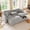 Grey, variant on U-Style 90" L-Shaped Sectional Sofa Bed, Reversible Storage Chaise, Drop-Down Back Cushion with Dual Cup Holders, Warp Knitted Fabric, Modern Modular Couch for Living Room