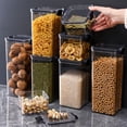 thumbnail image 3 of 460ml/700ml/950ml/1300ml/1800ml Kitchen Storage Jar Double Buckle Closure Good Sealing Stackable Multi-purpose Cereal Dispenser Household Supplies, 3 of 7