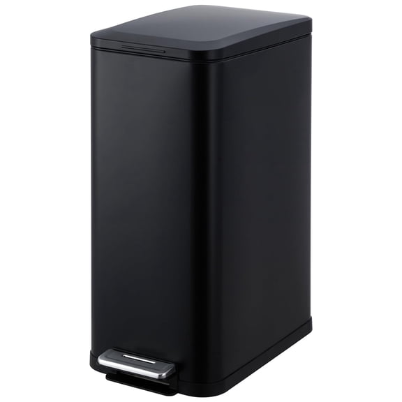 13 Gallon Step Trash Can Stainless Steel Soft-Close Lid Slim Fingerprint Proof Kitchen
