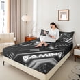 thumbnail image 4 of Castle Fairy Boys Gamepads 3pcs Twin Sheet Sets,Geometric Honeycomb Twin Fitted Sheet,Video Game Breathable Flat Sheet,Ultra Soft Gamer Home Decor, 4 of 7