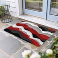 thumbnail image 2 of Red Black Ombre Doormat Outdoor Entrance 16"x24", Modern Geometric Moire Abstract Art Absorb Moisture Dirt Door Mats, Non-Slip Rubber Backing Floor Mats Indoor, Low-Profile Front Door Rugs, 2 of 9