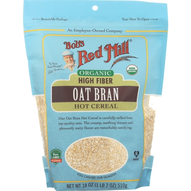 Bob's Red Mill, Organic High Fiber Oat Bran Hot Cereal, 18 Oz