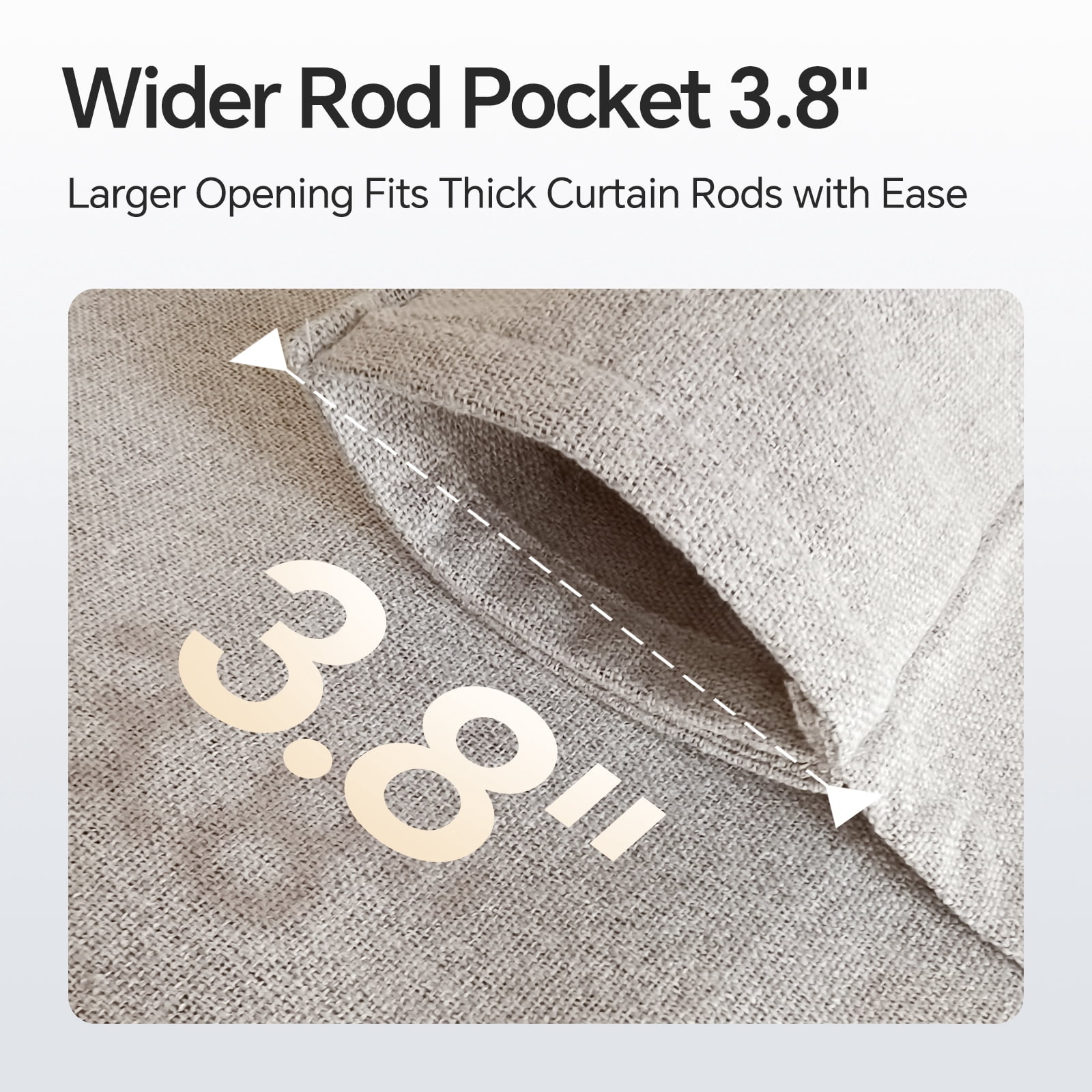 TURKIO 100% Blackout Linen Curtains for Living Room Bedroom, Sun-Reflective Thermal Insulated Heavy Duty Curtains, 52"x84",2 Panels Per Pack,Gray