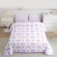thumbnail image 2 of Feelyou Princess Bow-tie Full Size Comforter Sets, Purple Spring FlowerBedding Sets, 3pcs, 2 of 8