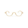 thumbnail image 3 of Bottom Half Plastic Rim Round Oval Powered Reading Glasses Beige +4.0, 3 of 4