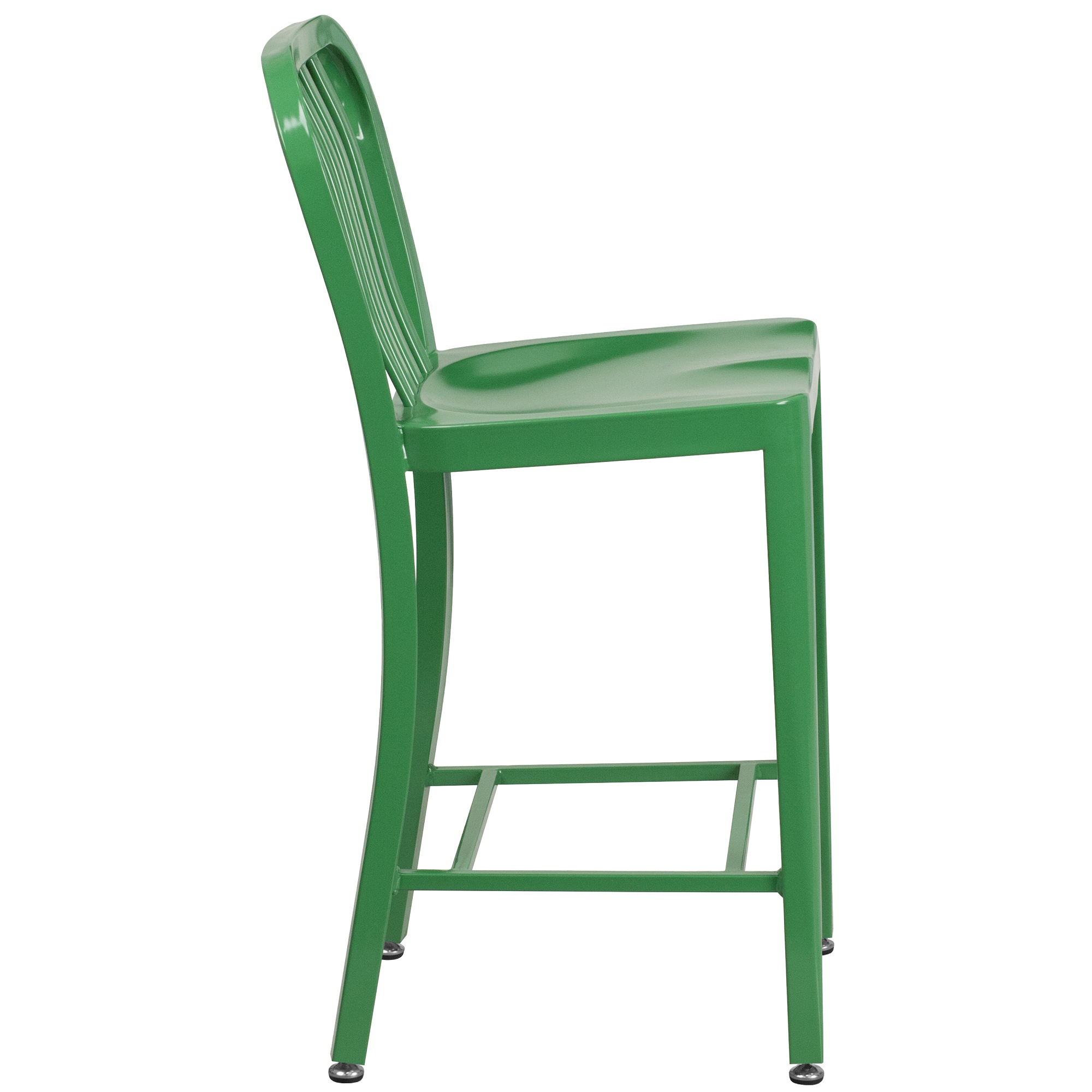 36.25'' High Green Metal IndoorOutdoor Counter Height Stool with