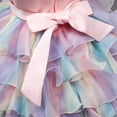 thumbnail image 4 of Little Girl Flower Rainbow Princess Tutu Dress Ruffle Tulle Wedding Birthday Pageant Party Formal Ball Gown, 4 of 6