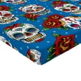 thumbnail image 2 of Ambesonne Sugar Skull Fitted Sheet, Mexican Retro Dots, Twin Size, Multicolor, 2 of 3