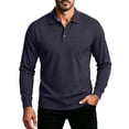thumbnail image 3 of Rvasteizo Mens Collared Shirts Solid Casual Long Sleeve Collared Button Up Pocket Top for Fall Winter Daily S, 3 of 5