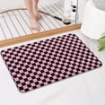thumbnail image 4 of Black and Pink Checkerboard Pattern Bathroom Rugs Mat,Non Slip Microfiber Bathroom Rug,Rubber Backing,Soft Bathroom Mats for Bathroom Floor,Tub and Shower,17x27in(43x68cm), 4 of 5