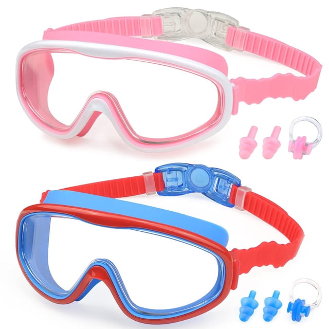 KAILIMENG - Gafas de natación para niños, visión amplia, sin fugas, antiniebla, protección UV, con c multicolor