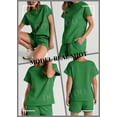 thumbnail image 4 of DOKOTOO 2 Piece Outfits for Women Lounge Sets Casual Short Sleeve Tops with Elastic Waist Shorts Matching Set, 4 of 11