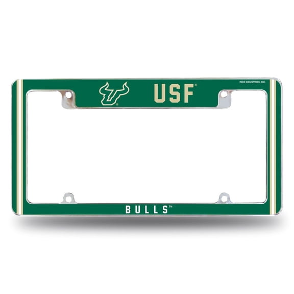 South Florida Bull's Chrome Metal License Plate Frame