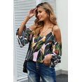 thumbnail image 2 of ABPHQTO Blusa con hombros descubiertos y palmeras para mujer, 2 of 5