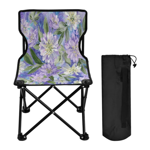 Folding Chair Camping Chair For Camping Picnicking Outdoor Beach and Travel Elegant Purple Daffodil Pattern