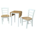 thumbnail image 3 of Small Dual Drop Leaf Table and 2 Madrid Chairs in White/Natural - Set of 3, 3 of 3