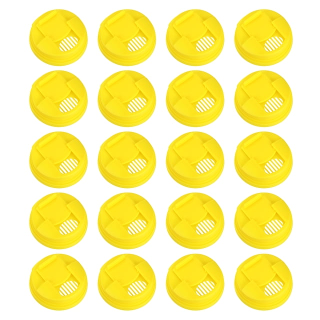 Tapas de latas de soda, 20pcs - Cubiertas de plástico para latas, tapas que se ajustan al tamaño estándar para bebidas de soda y cerveza (Amarillo)