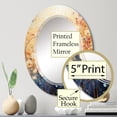 thumbnail image 3 of Designart "Harvested Gold III" Abstract Landscape Round Wall Mirror - Modern Oval Printed Decorative Oversized Mirror - Multiple Color Options, 3 of 4