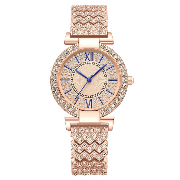 Women'S Quartz Watch With Rhinestones Steel Band Chain Watch Elegant Antique Temperament Watch