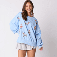 thumbnail image 2 of Sudadera con capucha y parches de purpurina para mujer, ropa de calle de manga larga ajustada estilo Harajuku vintage, camiseta navideña con diseño de ciervo y alce para otoño e invierno, 2 of 4