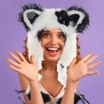 thumbnail image 4 of HUANBAI Adorable Fuzzy Cat Ear Hat With Colorful Star Braids Perfect For Animal Lovers And istas, 4 of 4