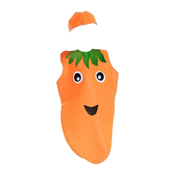 Disfraz de fruta para niños, cosplay, para niños y niñas, disfraz de verdura de dibujos animados para fiesta temática. Zanahoria
