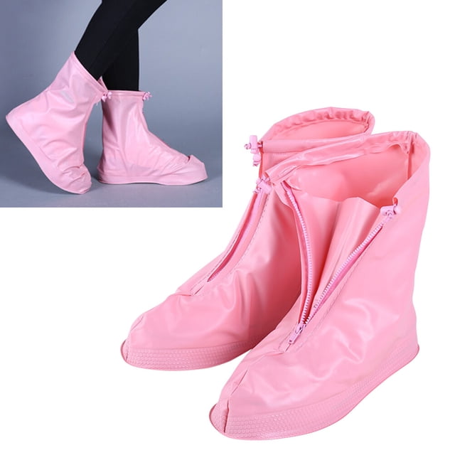 PAMINGONO Cubrezapatos Impermeables En Color Rosa Con Suela Antideslizante Y Fácil Con Cremallera