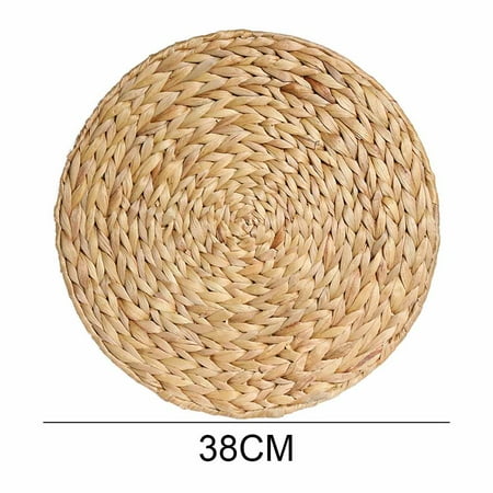 Cattail Straw Round Woven Placemats Rattan Table Mats Natural Mat Braided Weave Handmade Insulation For Home Restaurant Canada Cattail Straw Round Woven Placemats, Round Straw Table Mats