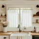thumbnail image 1 of Cortinas de cocina Jinchan de lino plisadas, 36 cm, 2 paneles, 1 of 9